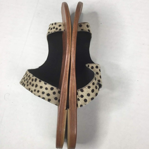 Women's Leopards Animal Print Leather Slip-On Toe Ring Sandals 39 - Picture 4 of 9